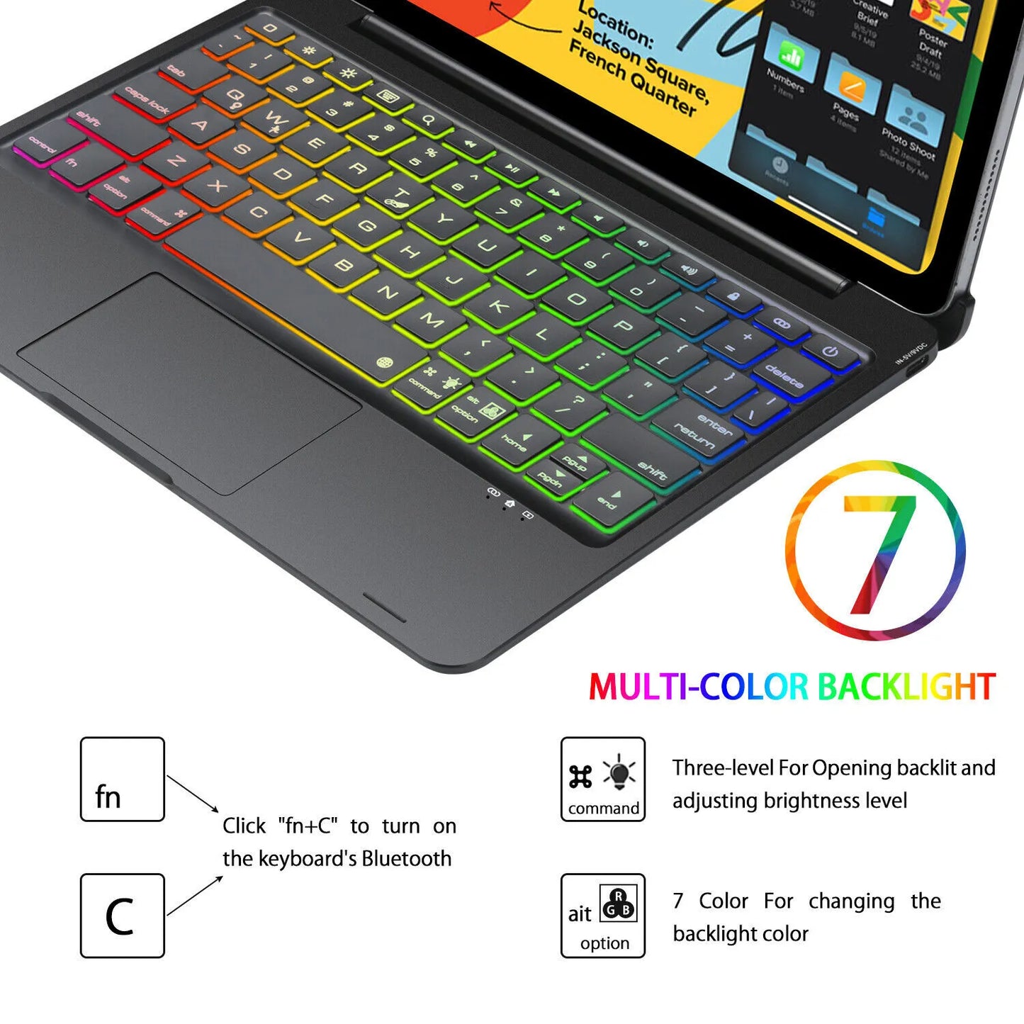 Wireless Rotating Touchpad Keyboard Smart Case for iPad - 50% OFF Today Only